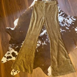 Aerie Hi-Rise velvet velour bell bottom leggings